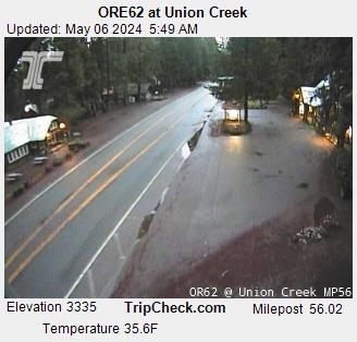 Highway 62 at Union creek, Oregon, courtesy ODOT.