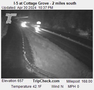 I-5 at Ward's Butte, south of Cottage Grove, just south of  Lane-Douglas county line. Courtesy ODOT.