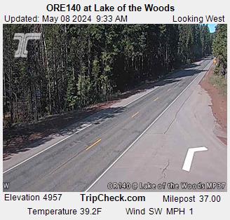 Highway 140 near Lake of the Woods, between  Medford and Klamath Falls, Oregon.  Courtesy Oregon Department of Transportation.