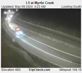 I-5 at Myrtle Creek, view south. Courtesy ODOT.
