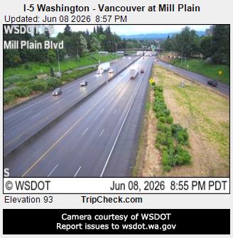 RoadCam - I-5 Washington - Vancouver at Mill Plain