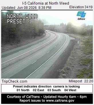 RoadCam - I-5 California at North Weed