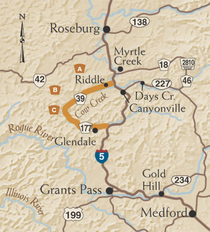 Myrtle Creek Oregon Map The Cow Creek Tour Route | Tripcheck - Oregon Traveler Information