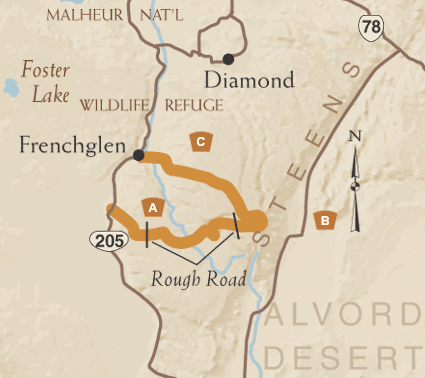 Steens Loop Map