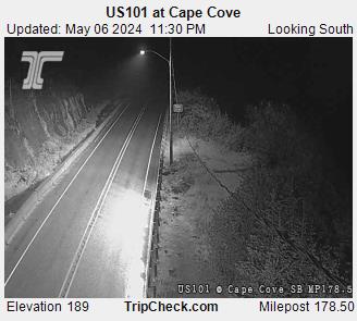 US 101 at Cape Cove webcam image