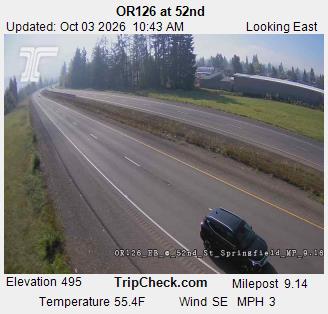 OR-126 & 52nd traffic camera, view east, Springfield, Oregon