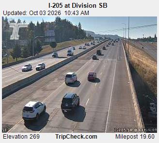I-205 & Division SB traffic camera, Portland