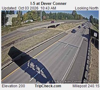 I-5 & Dever Conner traffic camera, view north