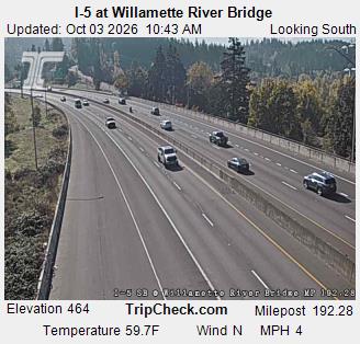 I-5 & Willamette River Bridge SB traffic camera, Springfield, Oregon