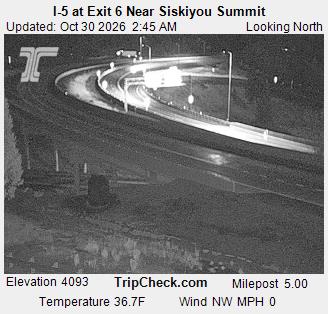 I-5 at Exit 6 Near Siskiyou Summit