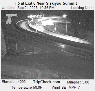 I-5 at Exit 6 Near Siskiyou Summit road camera
