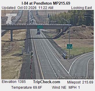 I-84 & Pendleton MP 215.69 traffic camera, view east, Tutuilla, Oregon