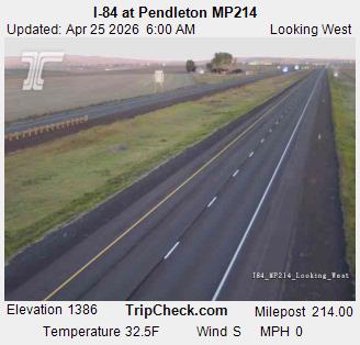 I84 at Pendleton mp214 West 