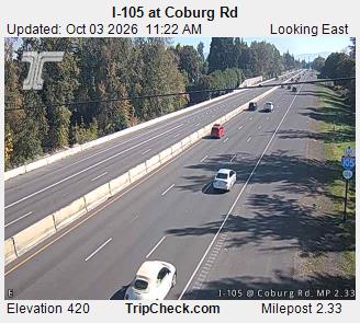 I-105 & Coburg Rd traffic camera, Eugene, Oregon