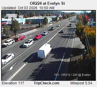 OR-224 & Evelyn St traffic camera, view east, Happy Valley, Oregon