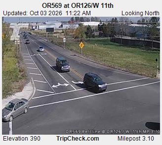 OR-569 & OR126/W 11th WB traffic camera, Eugene