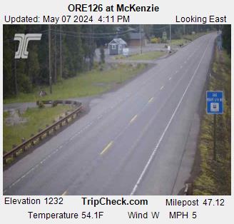 Oregon 126 at McKenzie webcam image
