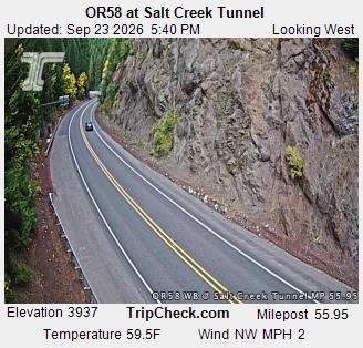 OR58 at Salt Creek Tunnel road camera