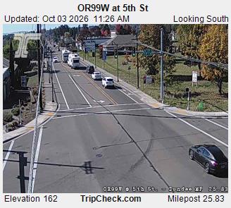 OR-99W & 5th St traffic camera, Dundee, Oregon