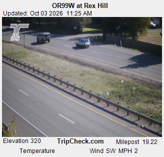 OR-99W & Rex Hill traffic camera, view north