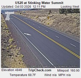 US20 at Stinking Water Summit traffic camera, Harney County