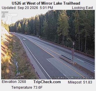 US26 at West of Mirror Lake Trailhead road camera