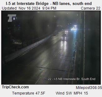 Camera 1002: I-5 at Interstate Bridge NB, south end