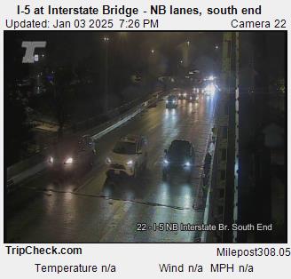 Camera 1002: I-5 at Interstate Bridge NB, south end