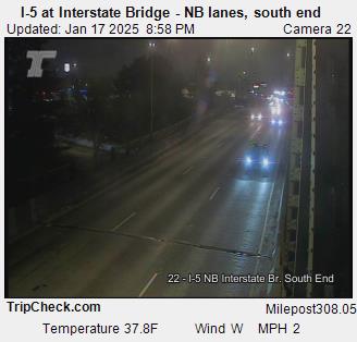 Camera 1002: I-5 at Interstate Bridge NB, south end