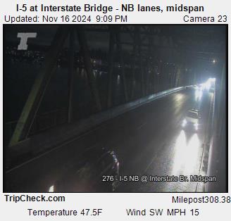 Camera 3034: I-5 at Interstate Bridge NB, midspan