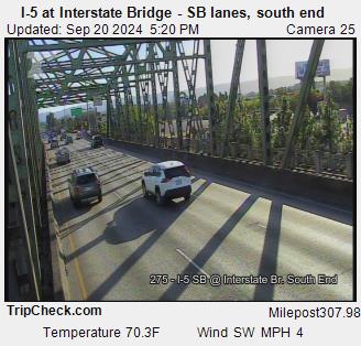 Camera 3033: I-5 at Interstate Bridge SB, south end