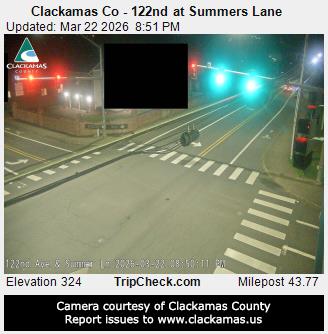 Clackamas Co - 122nd at Summers Lane live webcam