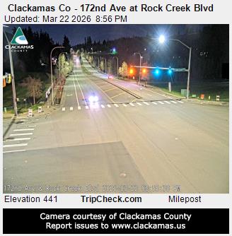 Clackamas Co - 172nd Ave at Rock Creek Blvd live webcam