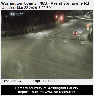 Washington County - 185th Ave at Springville Rd live webcam