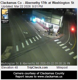Clackamas Co - Abernethy 17th at Washington St live webcam
