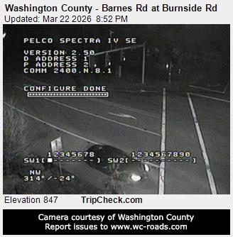 Washington County - Barnes Rd at Burnside Rd live webcam