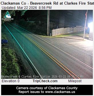 Clackamas Co - Beavercreek Rd at Clarkes Fire Station live webcam