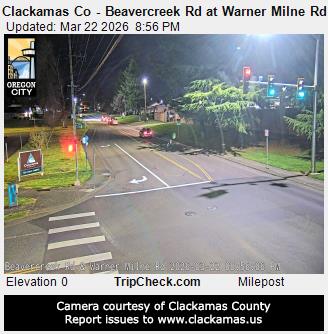 Clackamas Co - Beavercreek Rd at Warner Milne Rd live webcam