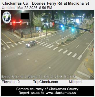 Clackamas Co - Boones Ferry Rd at Madrona St live webcam