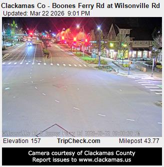 Clackamas Co - Boones Ferry Rd at Wilsonville Rd live webcam