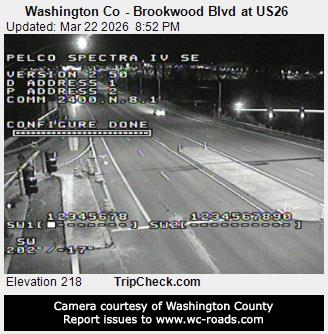 Washington Co - Brookwood Blvd at US26 live webcam