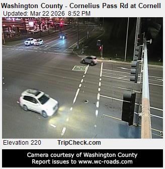 Washington County - Cornelius Pass Rd at Cornell live webcam