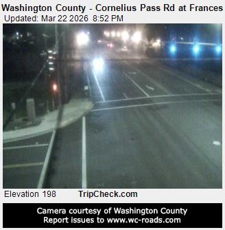 Washington County - Cornelius Pass Rd at Frances St live webcam
