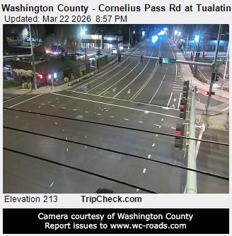 Washington County - Cornelius Pass Rd at Tualatin Valley Hwy live webcam