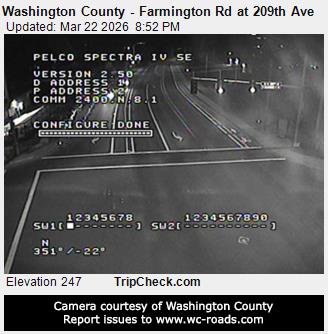 Washington County - Farmington Rd at 209th Ave live webcam