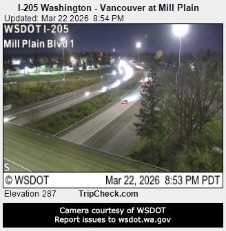 I-205 Washington - Vancouver at Mill Plain live webcam