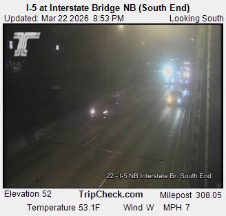 I-5 at Interstate Bridge NB (South End) live webcam