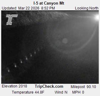 I-5 at Canyon Mt live webcam