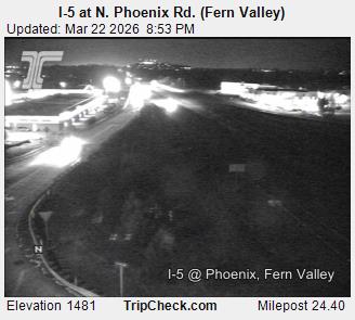I-5 at N. Phoenix Rd. (Fern Valley) live webcam