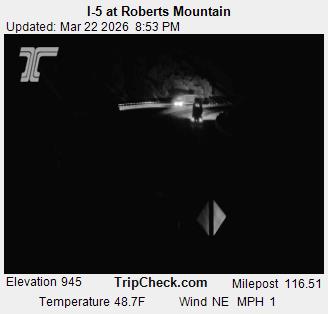 I-5 at Roberts Mountain live webcam
